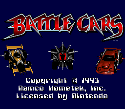 Battle Cars (USA) Title Screen